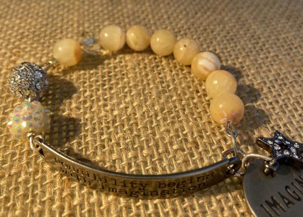 Sentiment bracelet with yellow calcite picture
