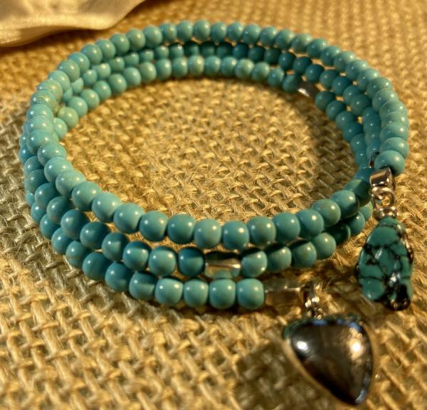 Triple coil turquoise bracelet picture
