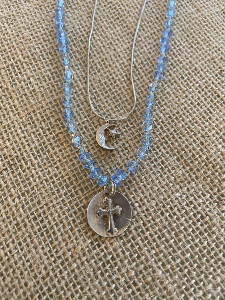 Blue quartz double necklace picture