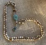 Turquoise, peridot and Picture jasper stone long necklace