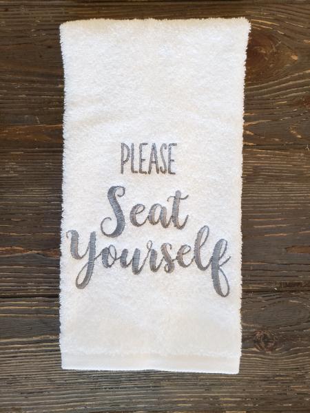 Embroidered Towel, Please seat yourself picture