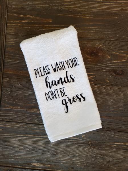 Embroidered Towel, Please wash your...