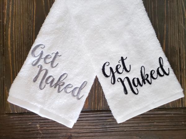 Embroidered Towel, Get Naked