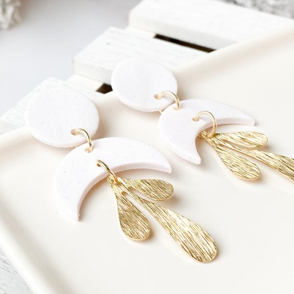 Shimmery White and Gold Dangles picture