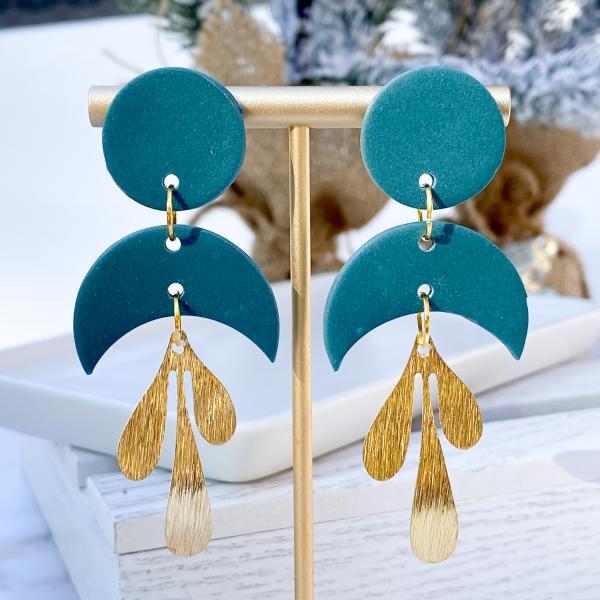 Dark Green and Crescent Dangles picture