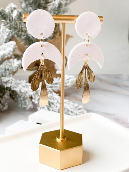 Shimmery White and Gold Dangles picture