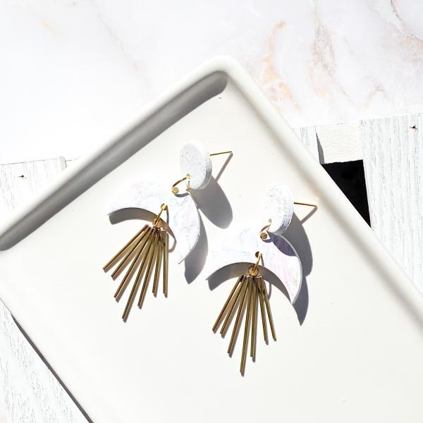 Marbled Pastel and Brass Dangles picture