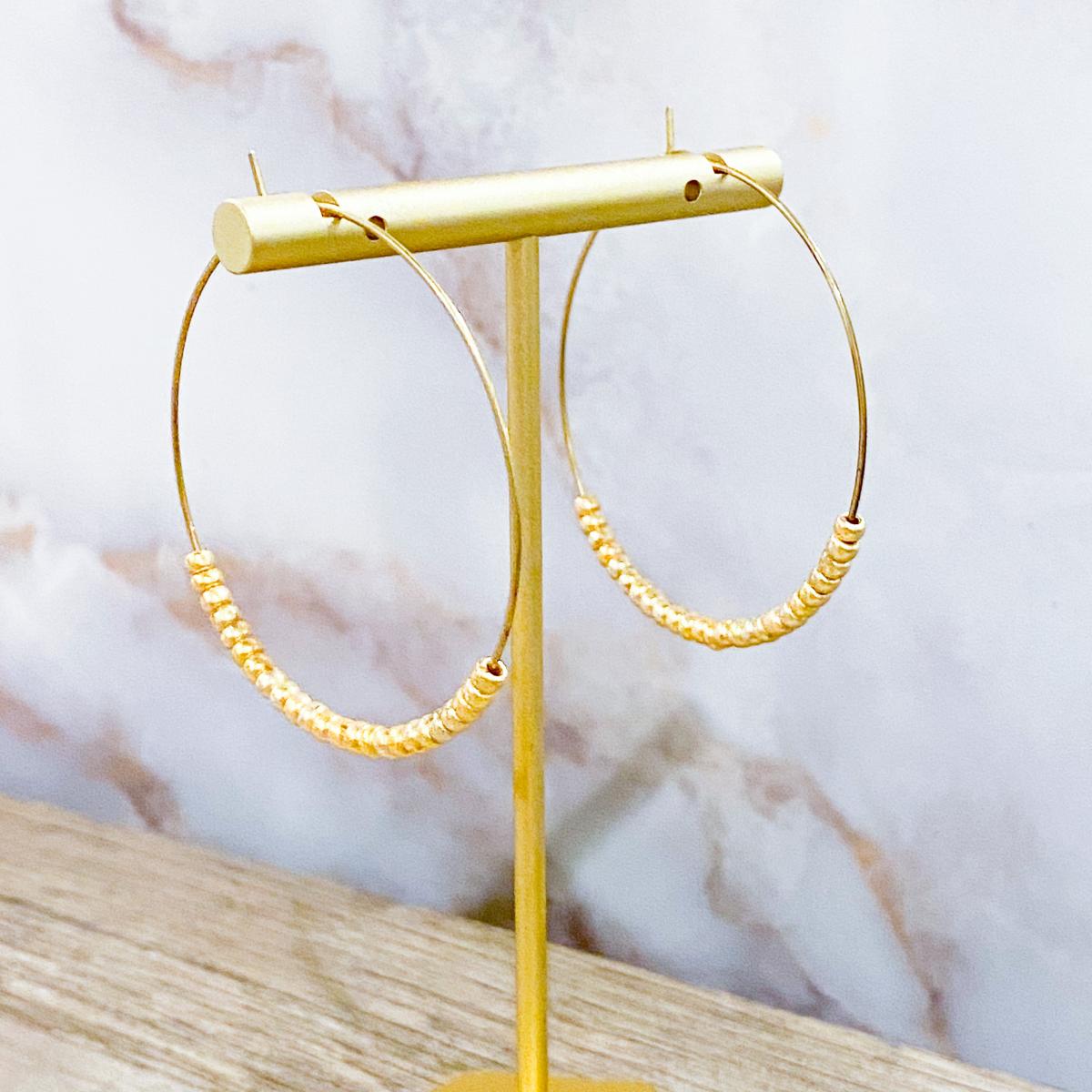 Brass beaded hoops picture