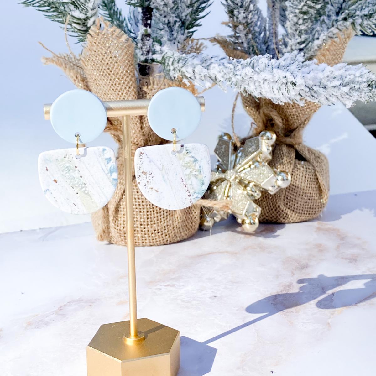 Blue and Marbled Arch Dangles picture