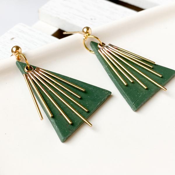 Shimmery Green Holiday Earrings picture