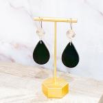 Black Teardrop Dangles