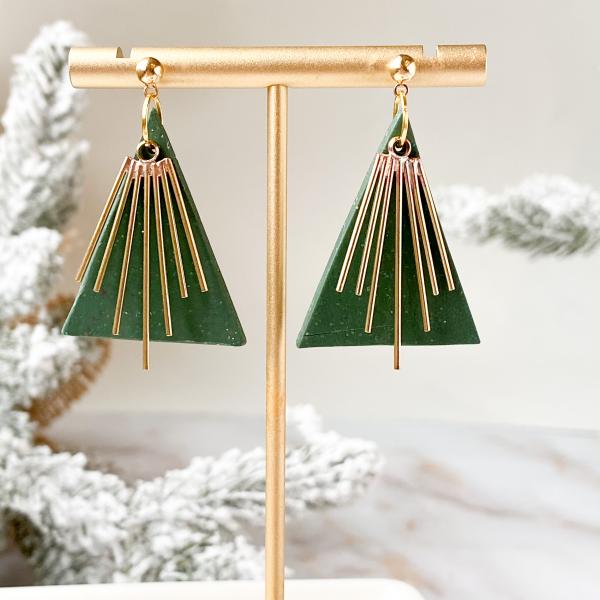 Shimmery Green Holiday Earrings picture