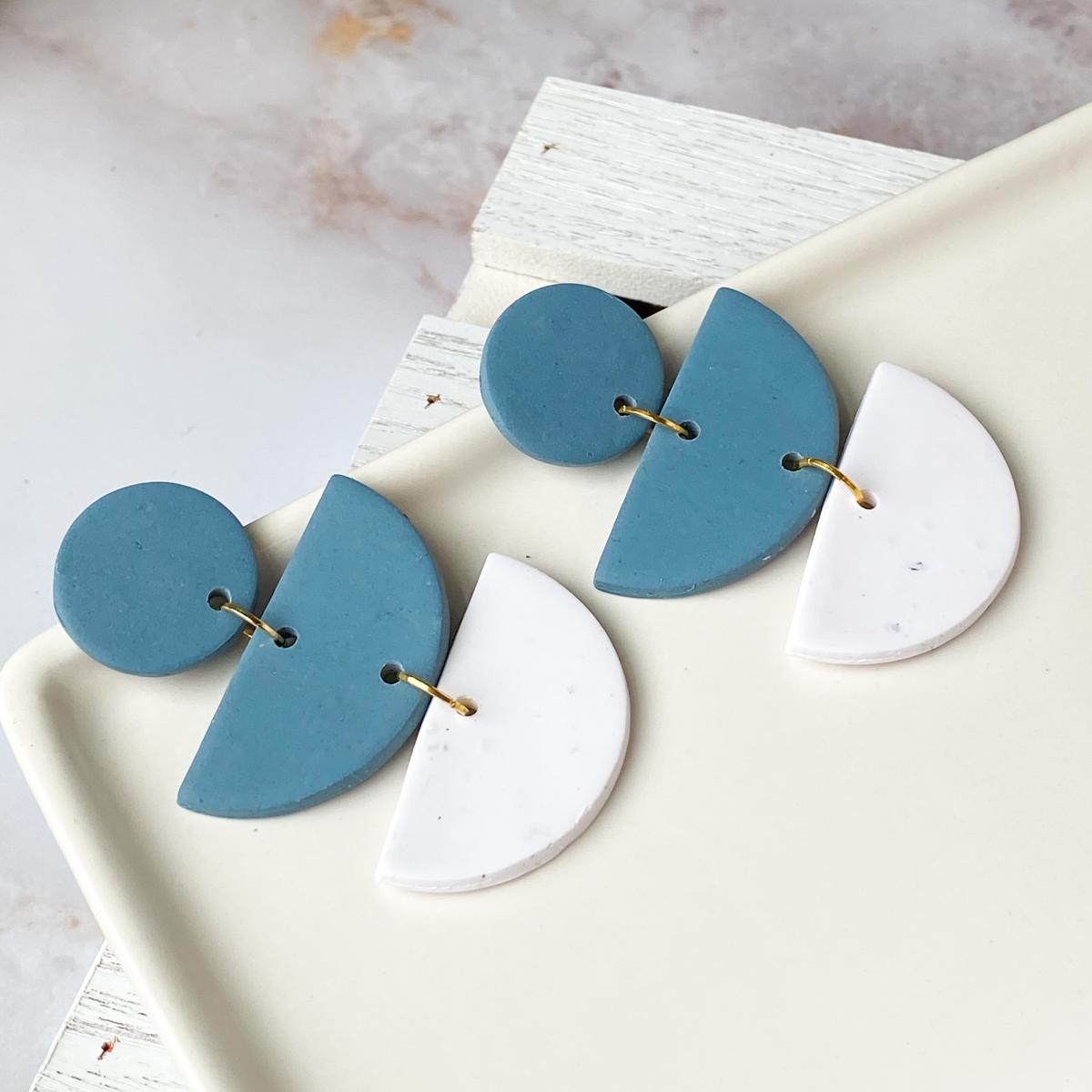 Steel Blue and Speckled White Dangles picture