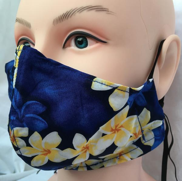 Blue Plumeria Face mask