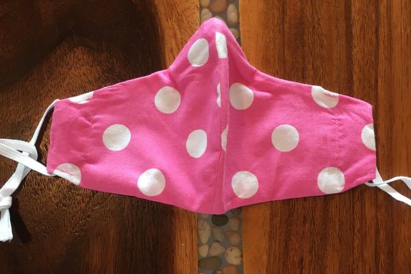 PINK POLKA DOT FACE MASK