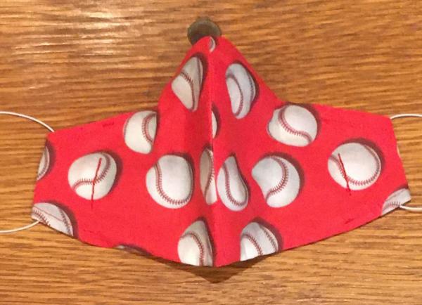 Red Baseball Face Mask