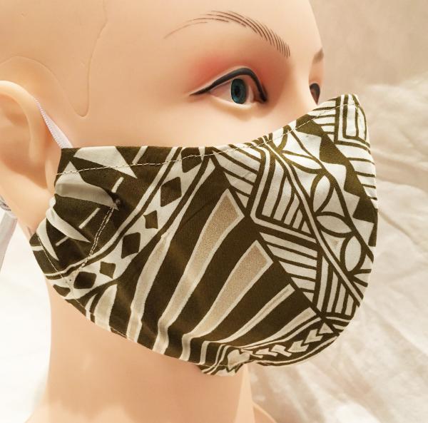 Hawaiian Print Olive face mask