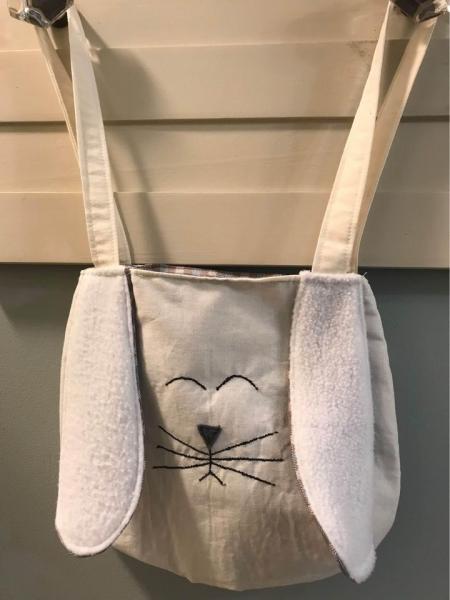 Cream and Plaid Bunny Bag