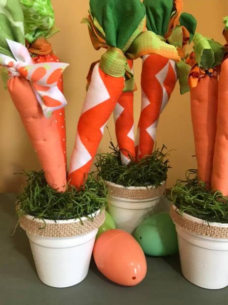 Fabric Carrots in pot picture