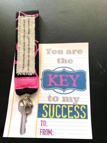 Teacher Key Chain with Thank You card picture