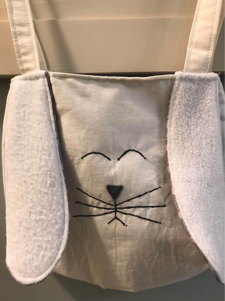 Cream and Plaid Bunny Bag picture