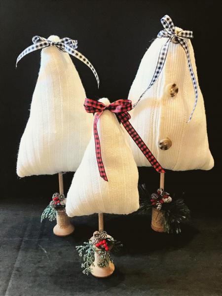 Set of 3 White Christmas Trees