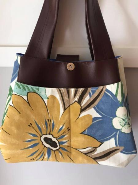 Brown Vinyl and Floral Ethel Bag picture