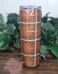 Orange and Brown Plaid 20 oz Skinny Glitter Tumbler