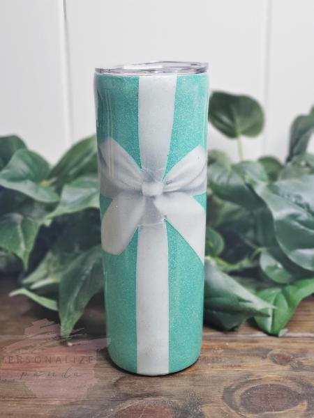 THE GIFT 20 oz Skinny Glitter Tumbler