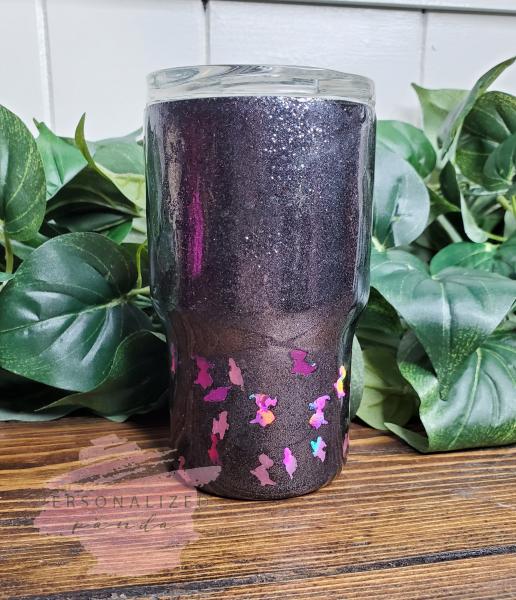 Purple Dinosaur Glitter 14 oz Tumbler picture