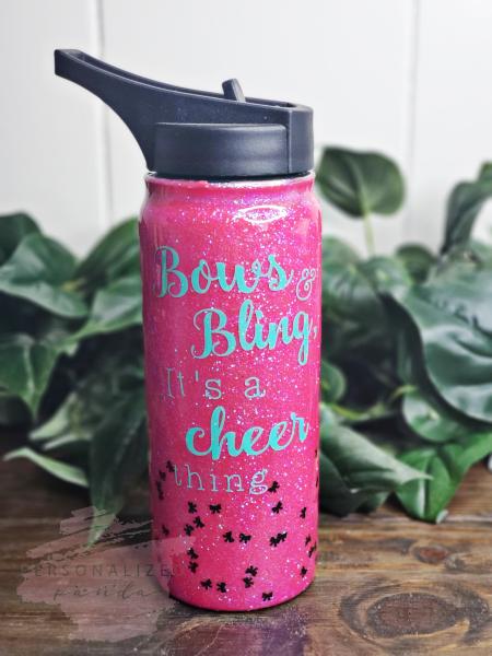 Bows and Bling It's a Cheer thing Hydrosport bottle picture