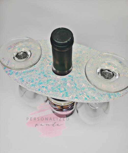 White Glitter SnowFlake wine Holder picture