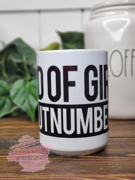 Dad of Girls #Outnumbered Mug picture