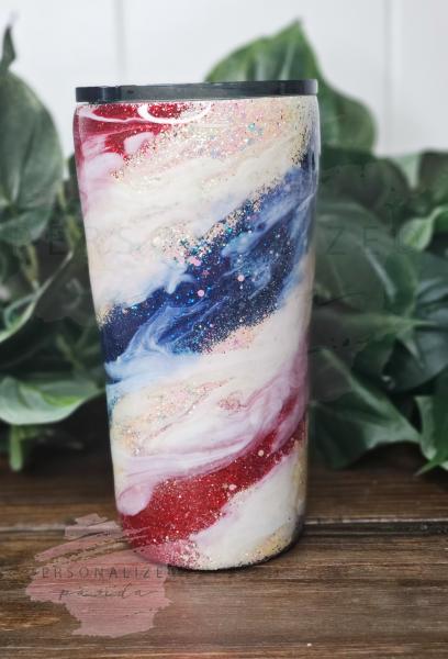 Red White and Blue 20 oz Glitter Swirl picture