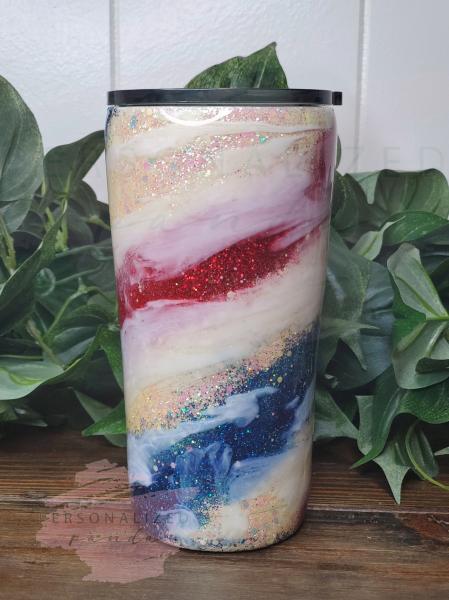 Red White and Blue 20 oz Glitter Swirl picture