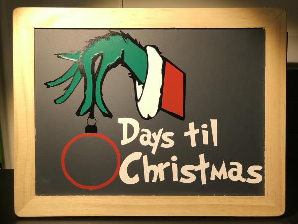 Grinch Christmas Countdown Chalkboard picture