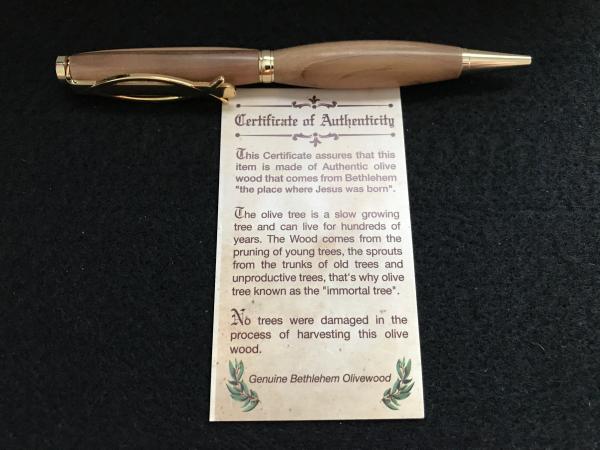 Olive Wood Christian Fish Wood Pen picture