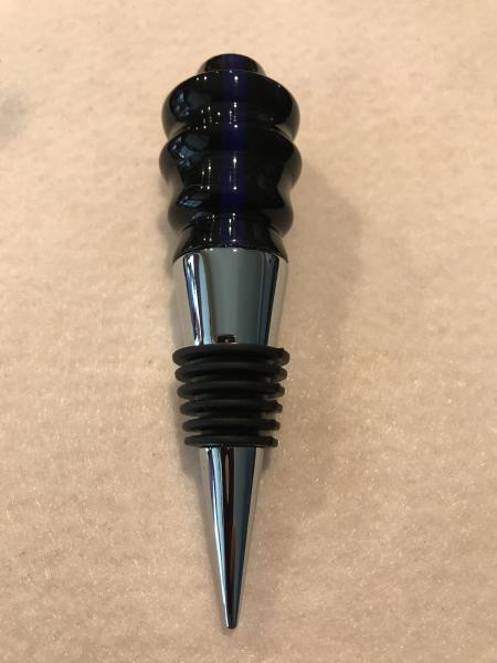 Thin Blue Line Acrylic Wine Bottle Stopper picture