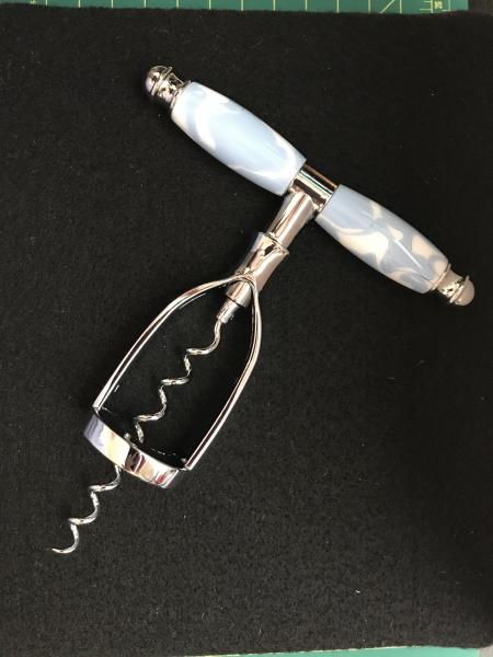 Blue & White Swirl Corkscrew