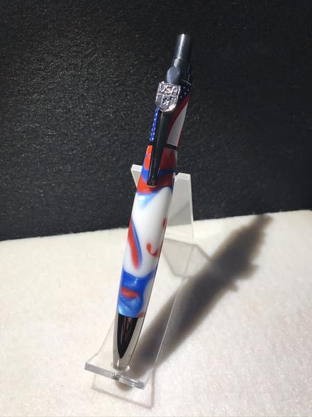 Red, White & Blue Swirl USA Pen picture