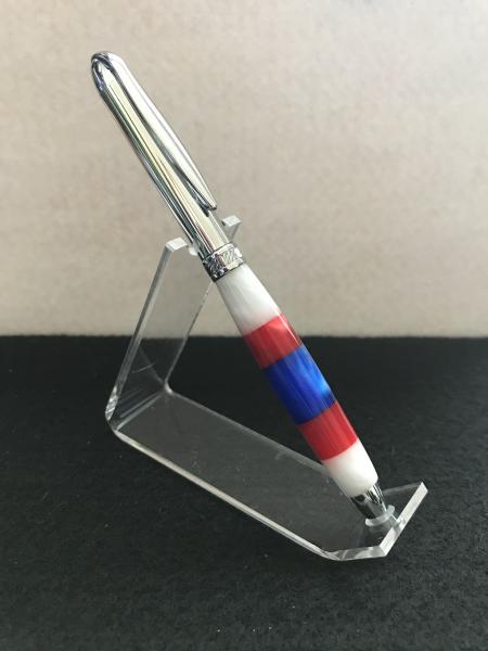 Red, White & Blue Striped Acrylic Pen