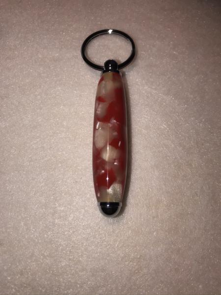 Red & Gold Swirl Acrylic Keychain picture