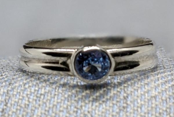 Sterling Silver and Blue CZ Ring picture