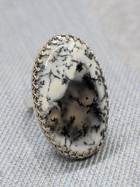 Dendritic Opal Statement Ring