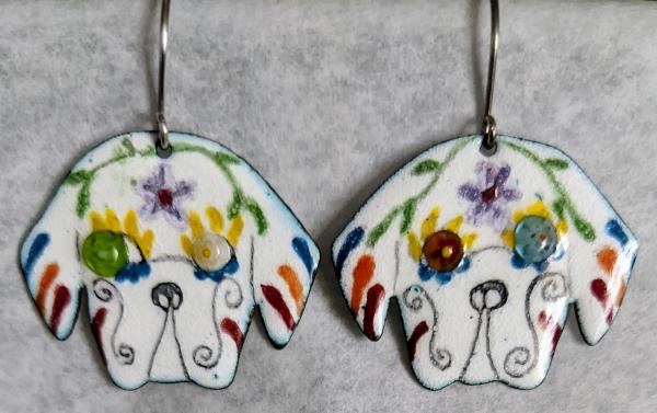 Enameled Puppy Calaveras Earrings picture