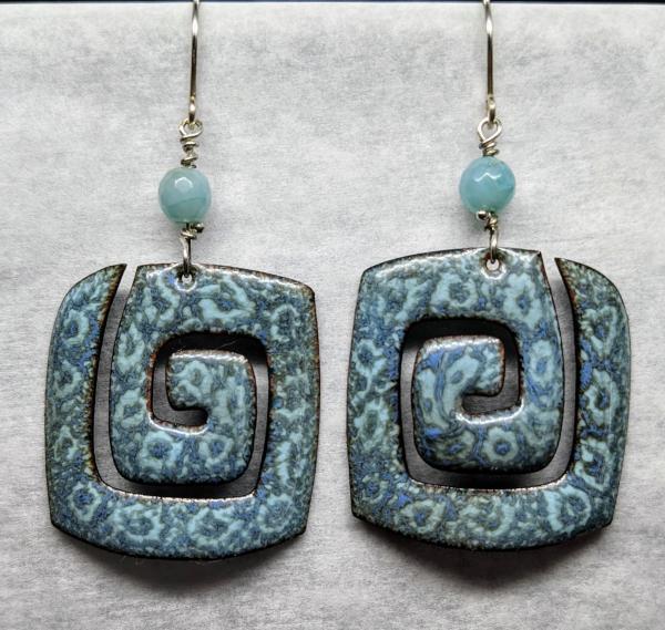 Enameled Square Swirl Earrings picture