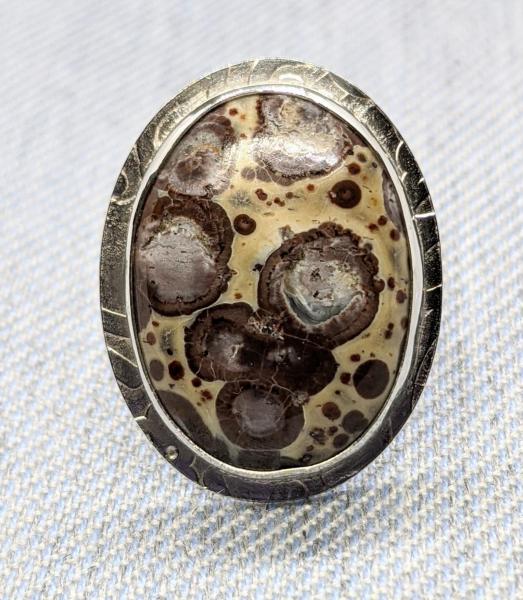 Sea Sediment Jasper and Sterling Ring, size 8.5 picture