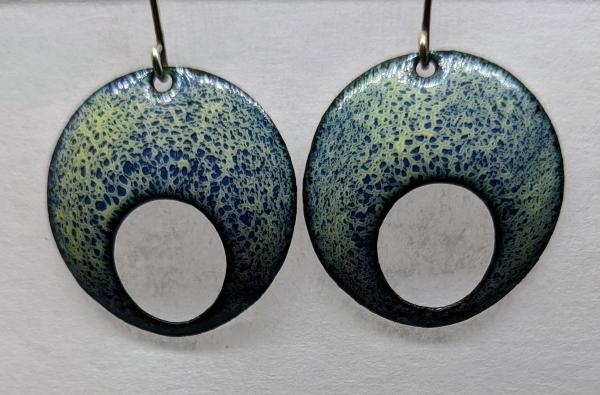 Enameled Earrings, Punched Circles