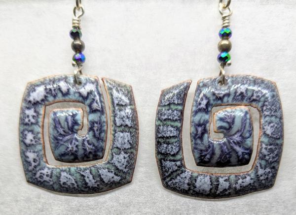 Earrings, Enameled Swirl picture