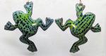 Enameled Frog Earrings